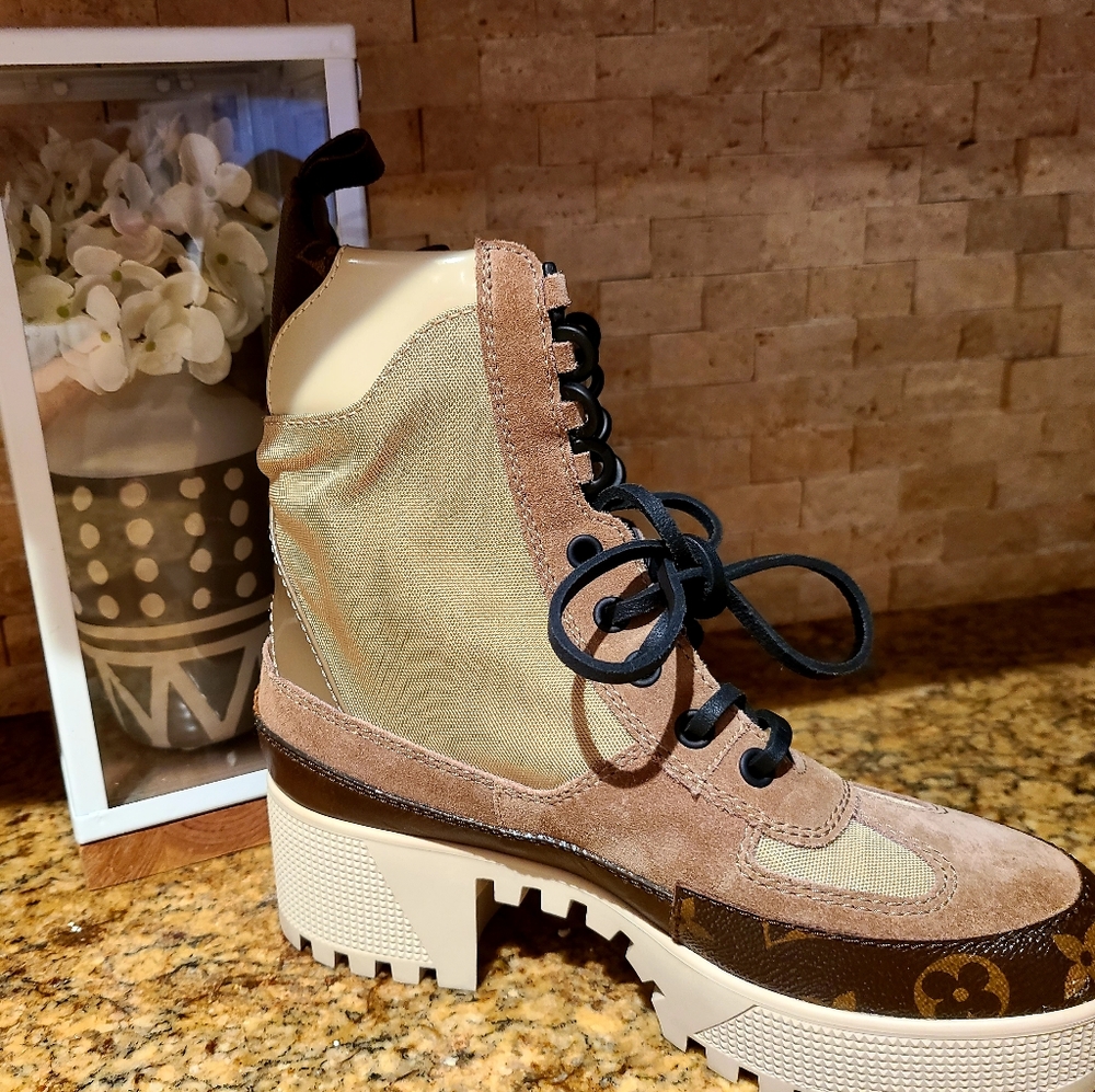 Louis Vuitton Leather Combat Booties.
